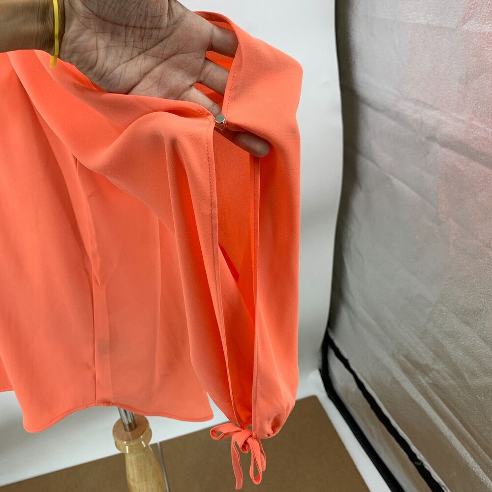 The Limited Collection Cutout Sleeve Womens XL Extra Large Coral Orange V Neck - Picture 7 of 13